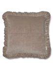 Frilled Beige-Koddaver með flauelsáferð úr bómull