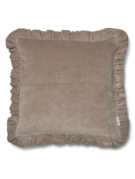 Frilled Beige-Koddaver með flauelsáferð úr bómull