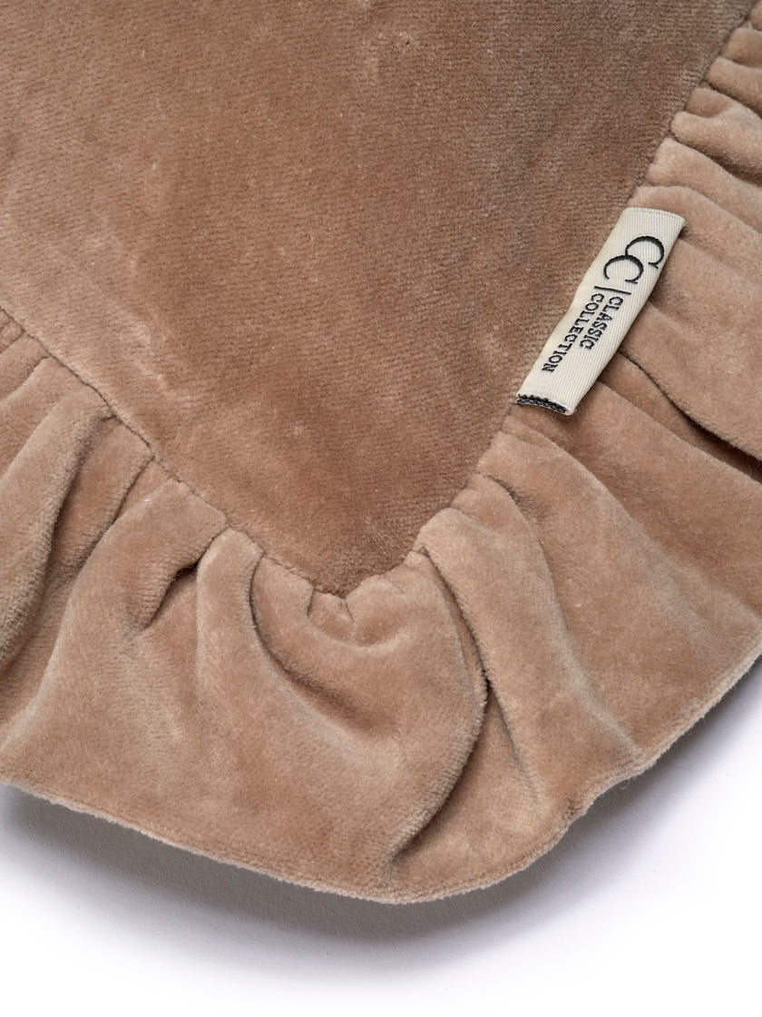 Frilled Beige-Koddaver með flauelsáferð úr bómull