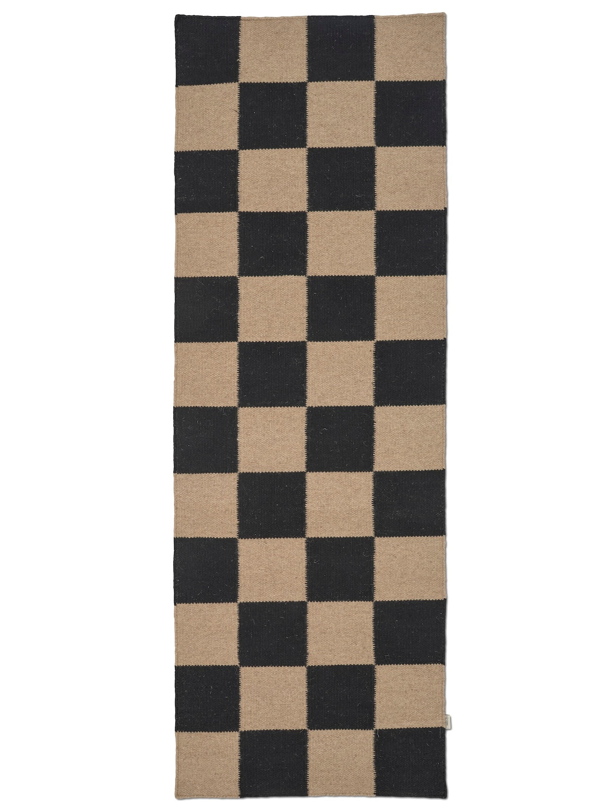 Squares Svart/natur renningur – Kara Rugs